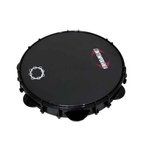 Pandeiro 10 Black Formica Preta Tarraxa Dupla 31PBCF