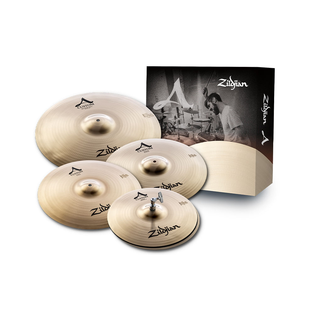 Pratos 14hh+16crash+18crash+20medride A Custom Series A20579-11 Zildjian