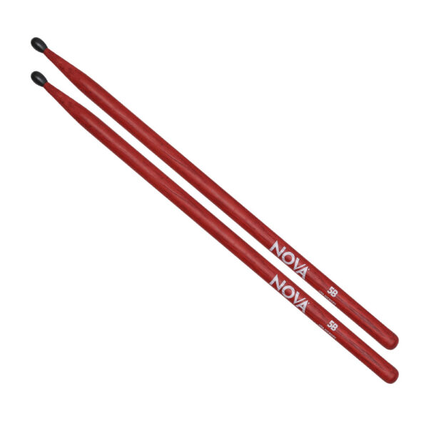 Baqueta Nova Vermelha 5b Ponta De Nylon N5bnr Vic Firth