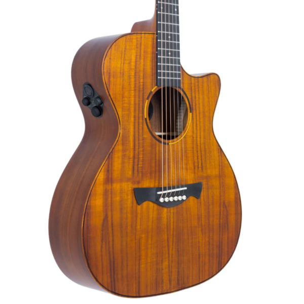 VIOLÃO MEDIUM JUMBO TAGIMA ELEGANCE CUTAWAY KOA SOLARIS NTOP - Image 4