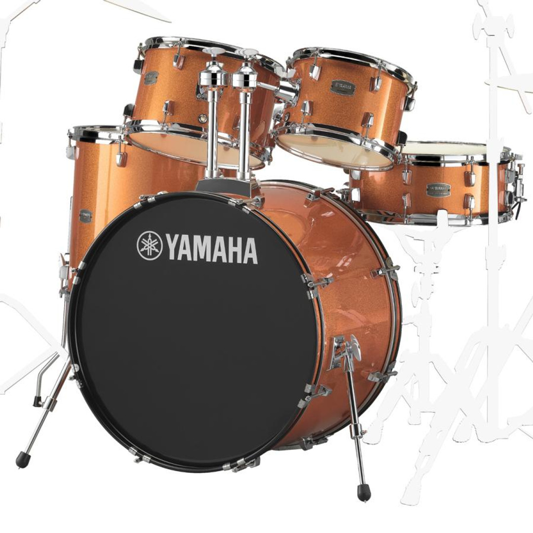 Bateria acústica Yamaha Rydeen RDP2F5 ORG Orange Glitter, kit de 5 peças com bumbo de 22"